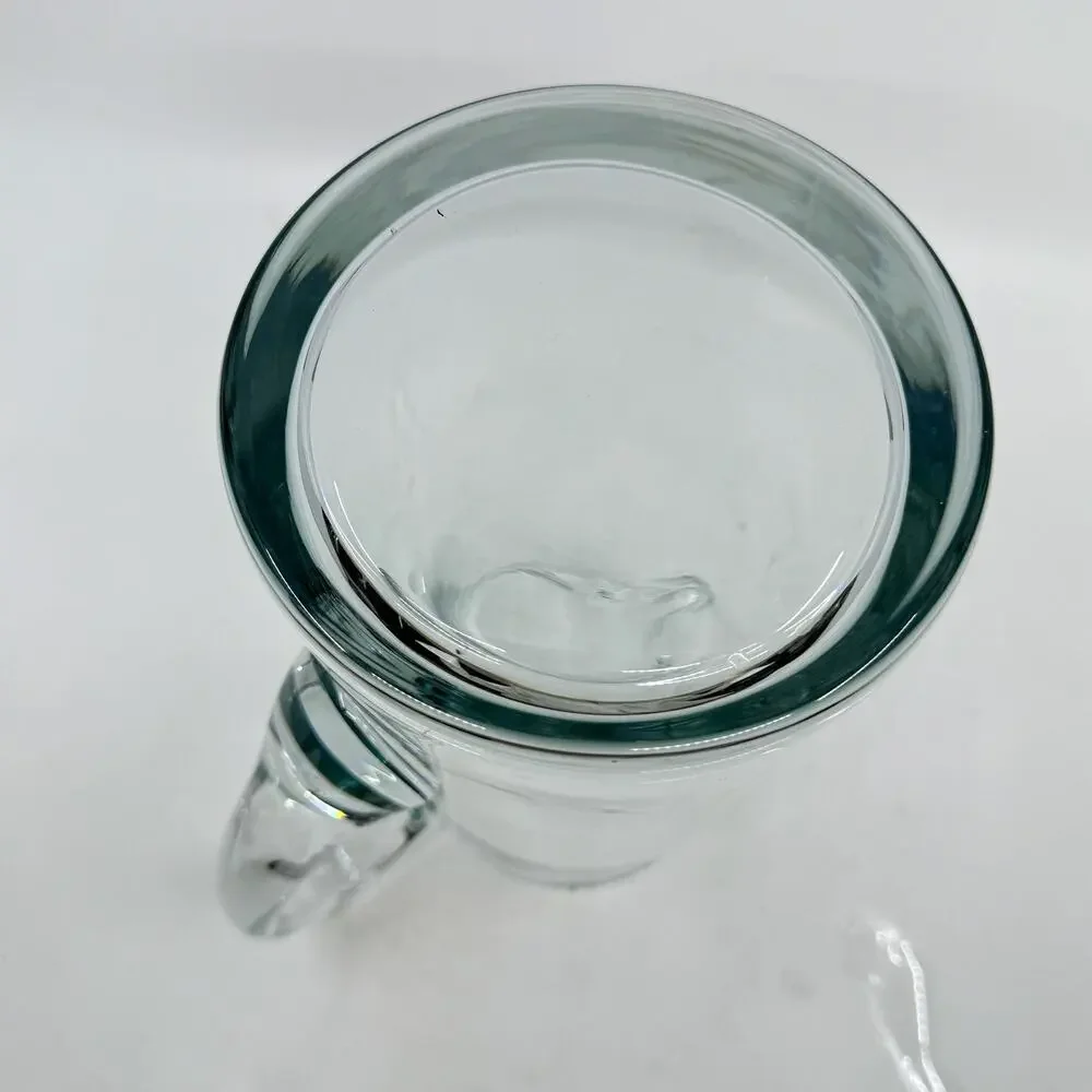 Vintage MCM Hand Blown Clear Glass Pitcher